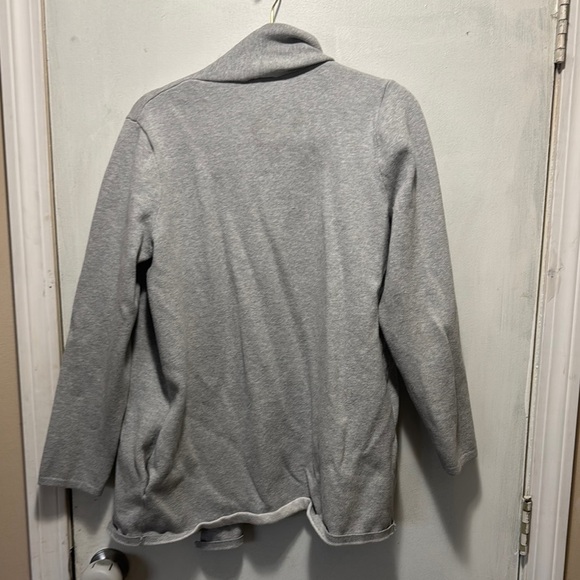 Anne Taylor large Gray Open-Front Cardigan Sweater with Long Sleeves - Picture 5 of 13